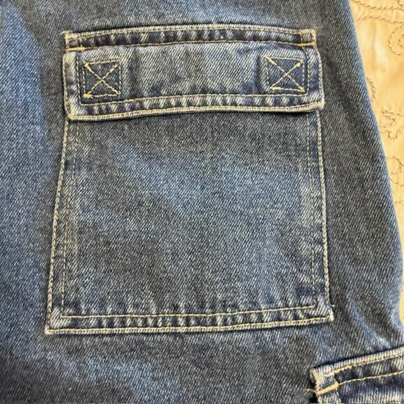 Vintage Y2K Purple Heart Cargo Carpenter Denim Shorts Women's Size 7/8 Blue - Picture 9 of 10